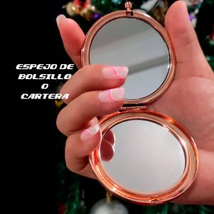 Espejo de cartera metálico de sublimacion redondo color Bronce Area 5,7cm