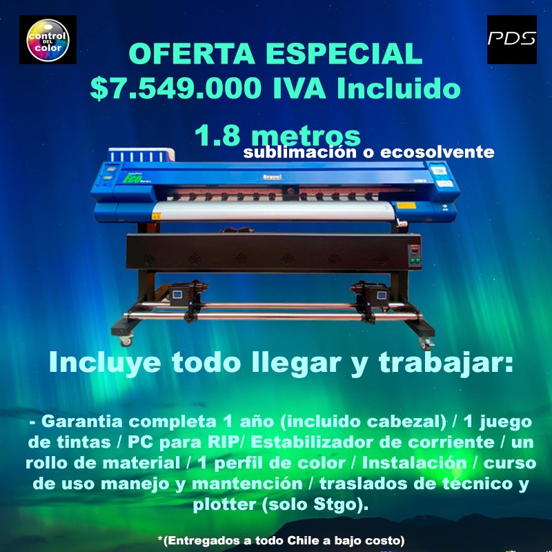 Oferta especial plotter de impresion ecosolvente o sublimación de 1.8 metros