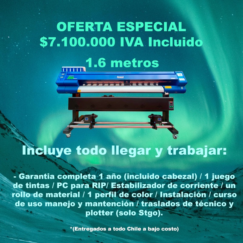 Oferta especial plotter de impresion ecosolvente o sublimación de 1.6 metros