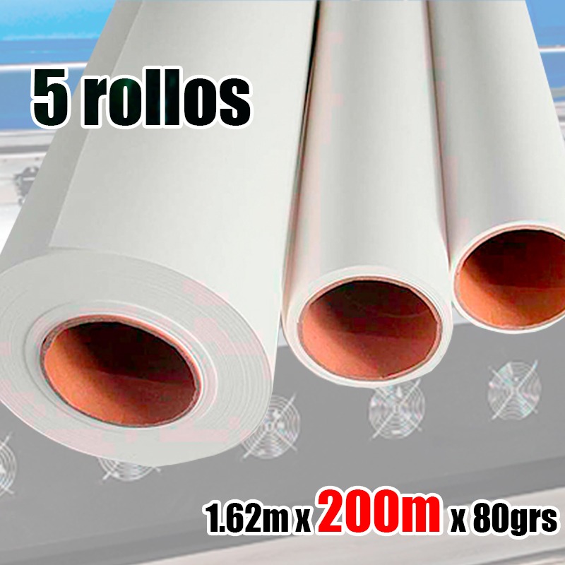Papel sublimación sin adhesivo de 1.62m x 200mts x 80grs