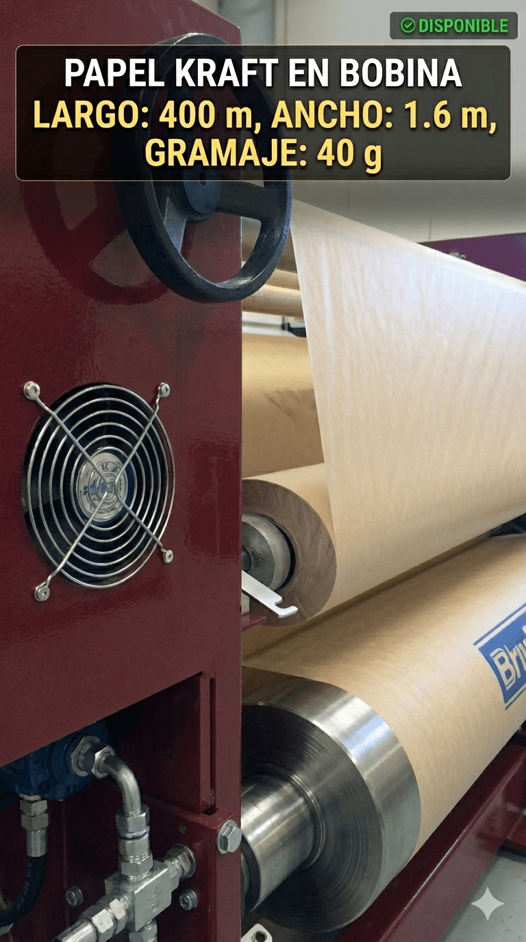 Compra Papel Kraft protector para calandra de 1.60m x 400m y 40g. Ideal para sublimación industrial. ¡Precio con IVA incluido y descuentos por mayor!"