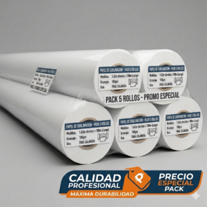 Papel de sublimación de 1.62m de ancho por 100 metros de largo