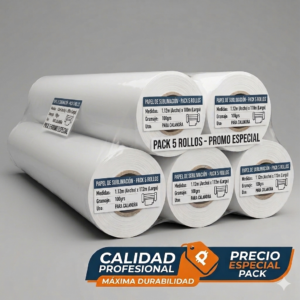 Papel de sublimación de 1.12m de ancho por 100 metros de largo